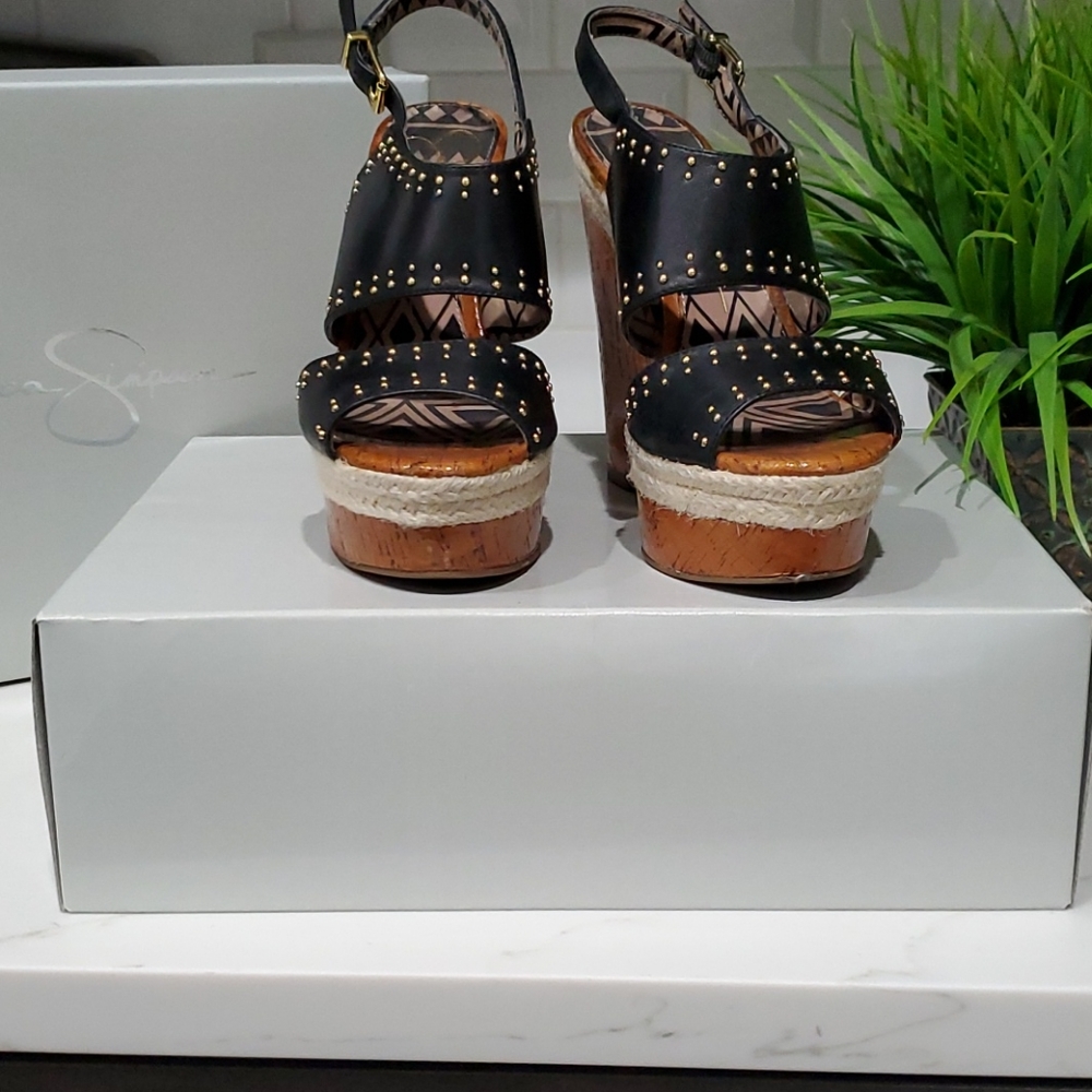Jessica Simpson Women's Leather Wedges Size 7.5M